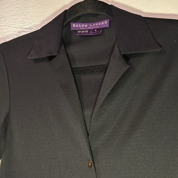 Ralph Lauren Purple Label Black Silk Blouse - Picture 2 of 7